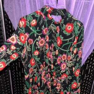 Misa Los Angeles Black Floral Backless Dress